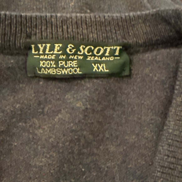 Lyle & Scott V-Neck Sweater Men's Multicolor XXL 100% Pure Lambswool Pullover - Picture 7 of 9